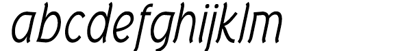 Tork Italic abcdefghijklm