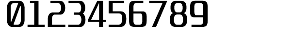 Unispace Regular 0123456789
