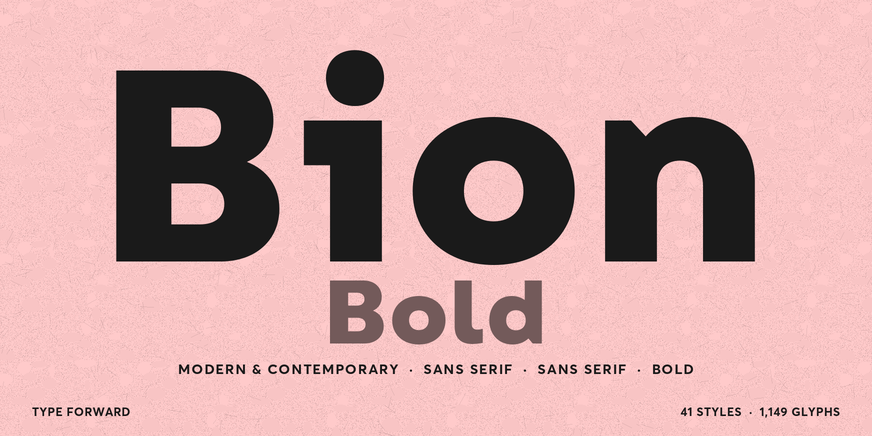 Bion Bold font specimen