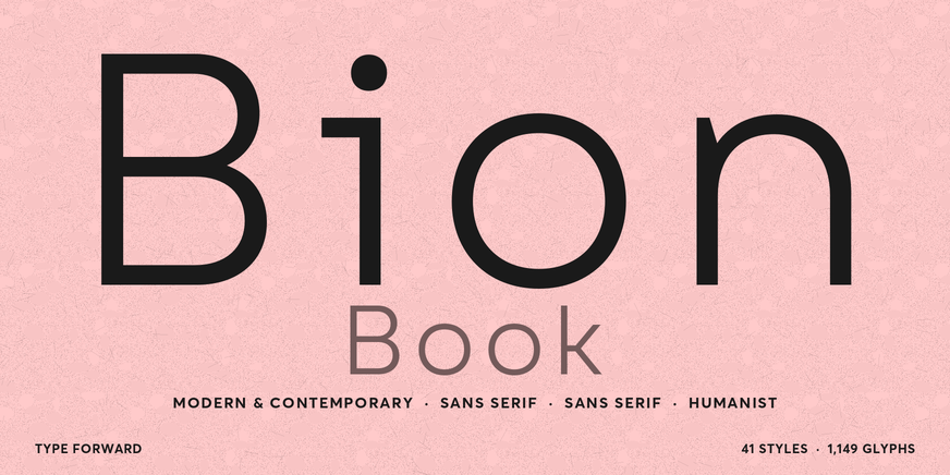 Bion Book font specimen