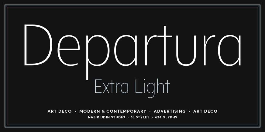 Departura Extra Light font specimen