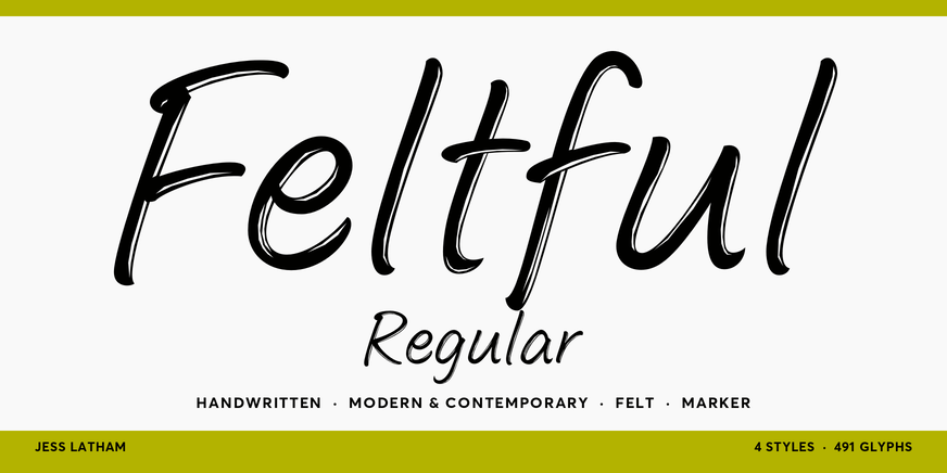 Feltful Regular font specimen