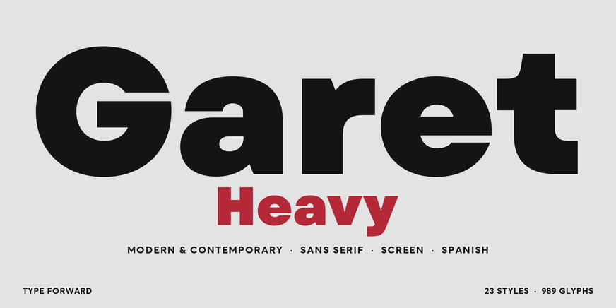 Garet Heavy font specimen