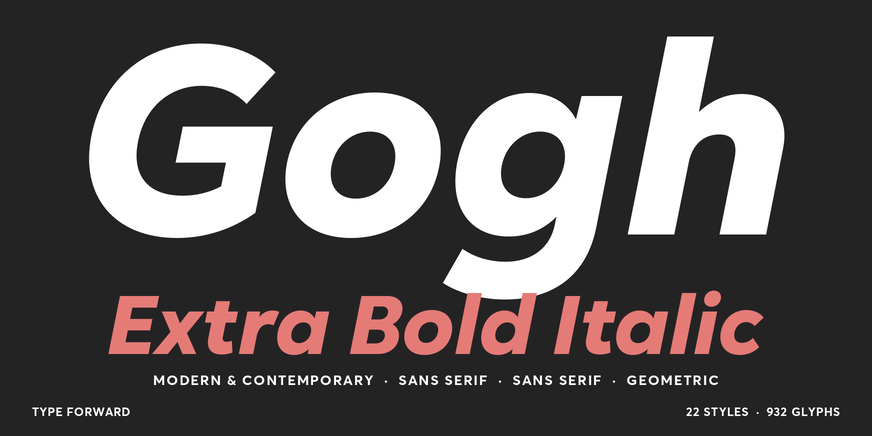 Gogh Extra Bold Italic font specimen