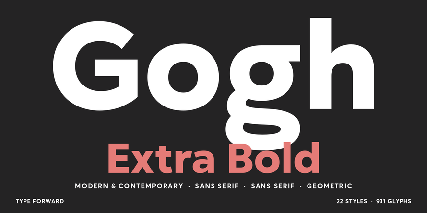 Gogh Extra Bold font specimen