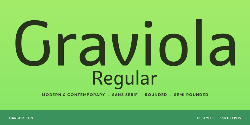 Graviola Regular font specimen