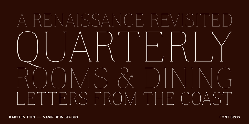 Karsten Thin character specimen 2
