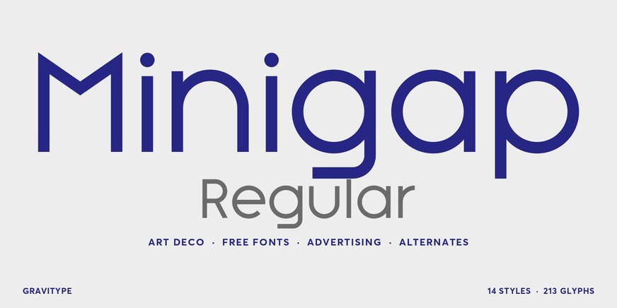 Minigap Regular font specimen