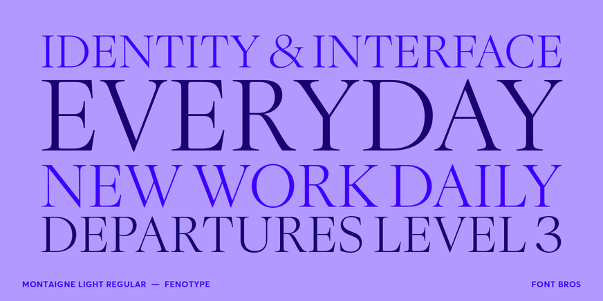Montaigne Light Regular character specimen 2