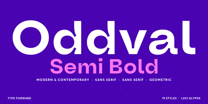 Oddval Semi Bold font specimen