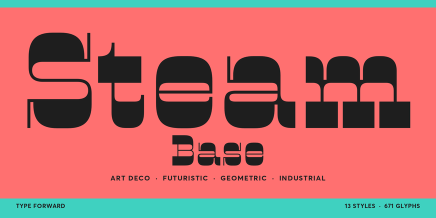 Steam Base font specimen