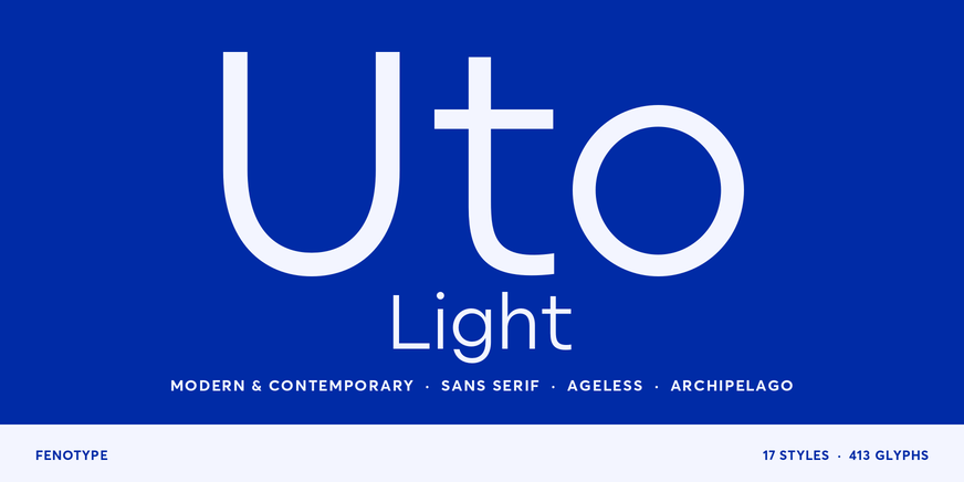 Uto Light font specimen