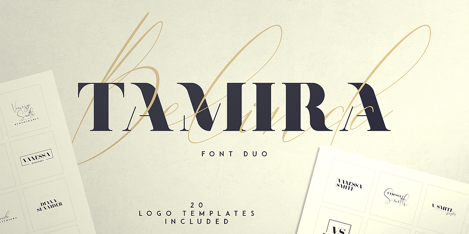 Belinda Tamira - Font Duo + 20 Logos Regular family preview