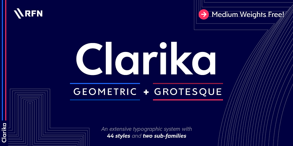 Clarika Grotesque Medium Italic family preview