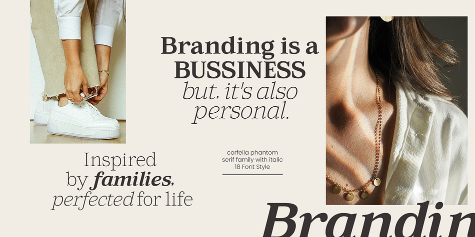 Corfella Phantom Thin Italic family specimen 2