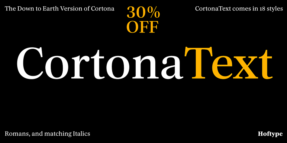 Cortona Text Light family preview