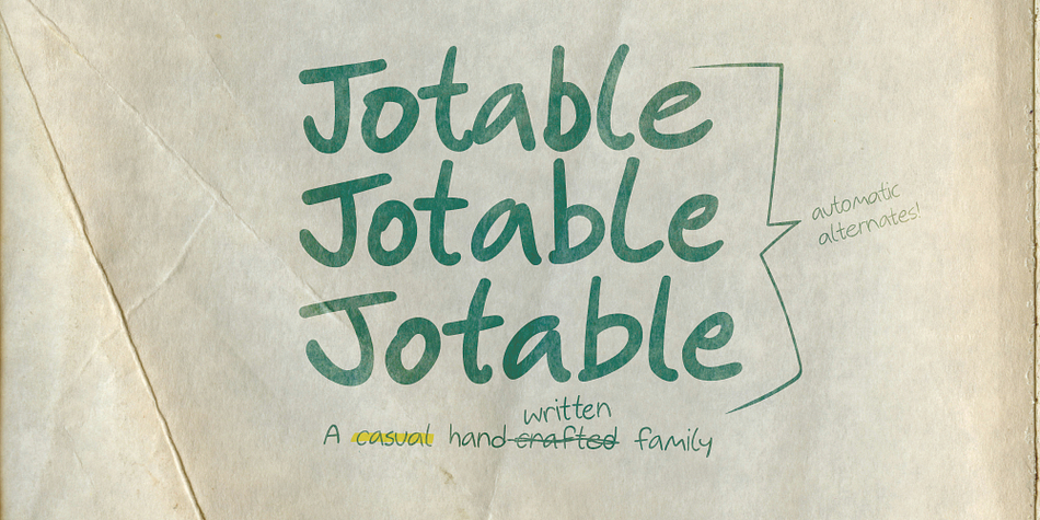 Jotable Regular family preview