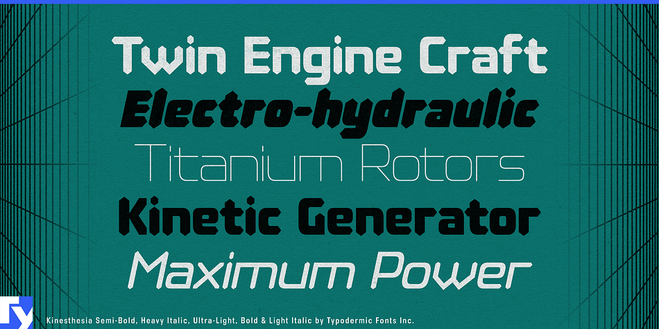 Kinesthesia Semi Bold Italic family specimen 2