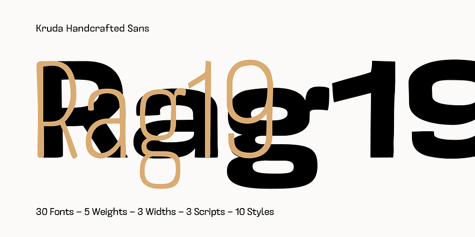 Kruda Handcrafted Sans Narrow Thin Slanted family specimen 2