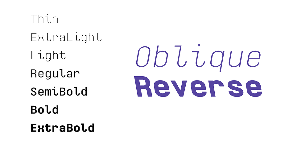 Monospaceland Extra Light Reverse family specimen 2