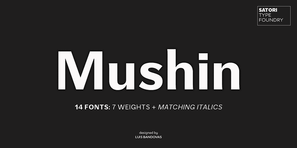 Mushin Light Italic family preview
