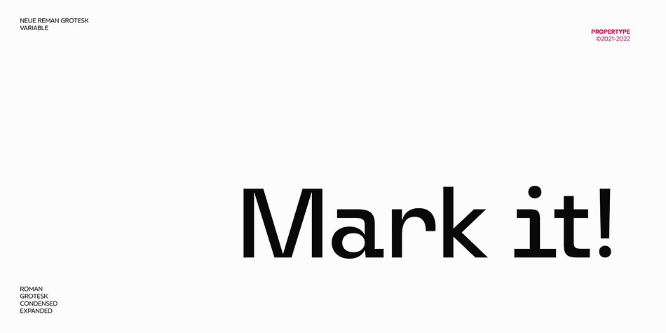 Neue Reman Grotesk Condensed Extra Light Italic family specimen 2