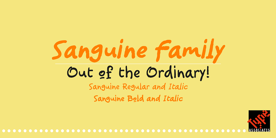 Sanguine Regular family preview