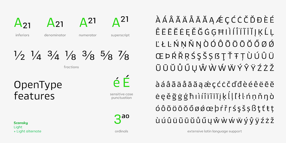 Scansky Condensed Semi Bold Italic family specimen 2
