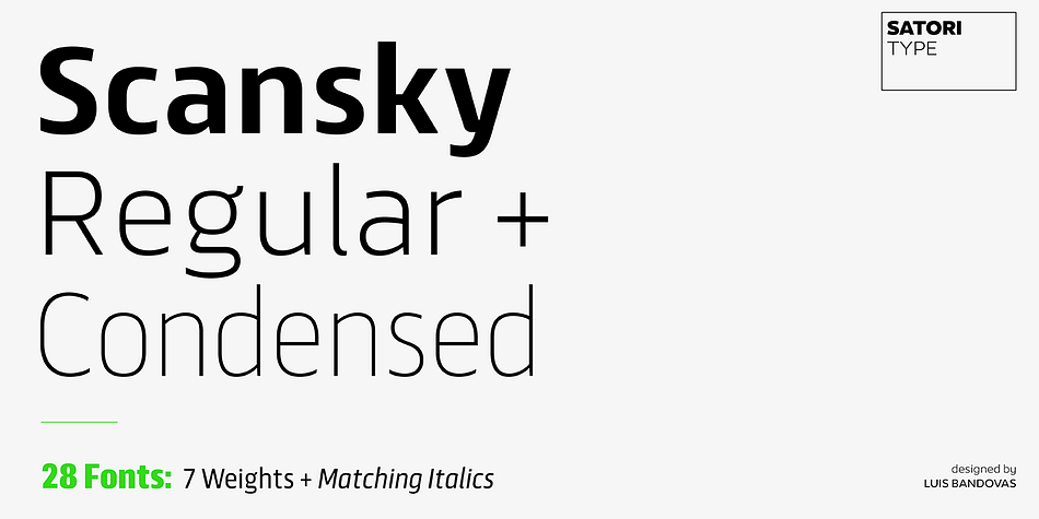 Scansky Condensed Semi Bold family preview