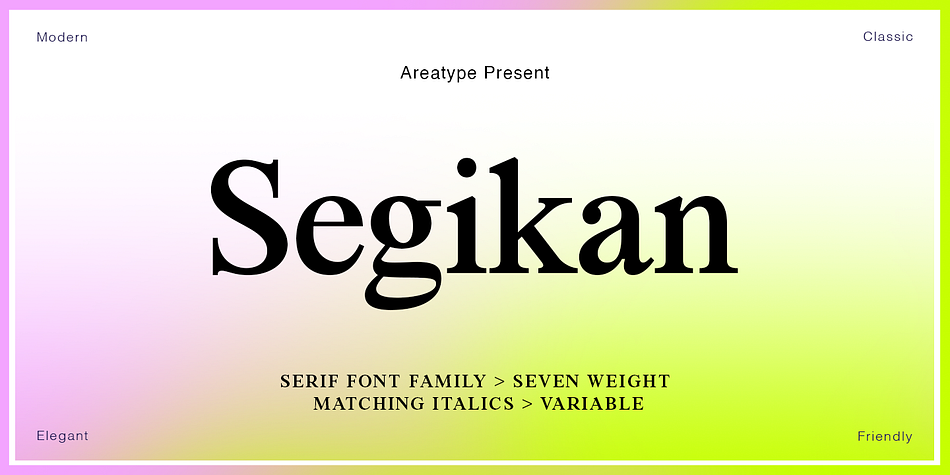 Segikan Light Italic family preview