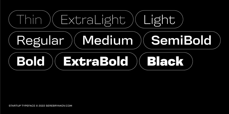 Startup Extra Light family specimen 2