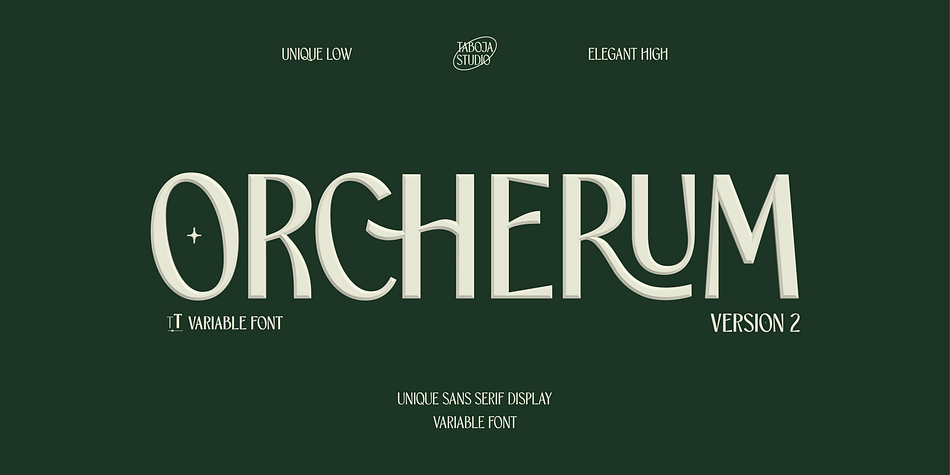 TBJ Orcherum High Extra Bold family preview