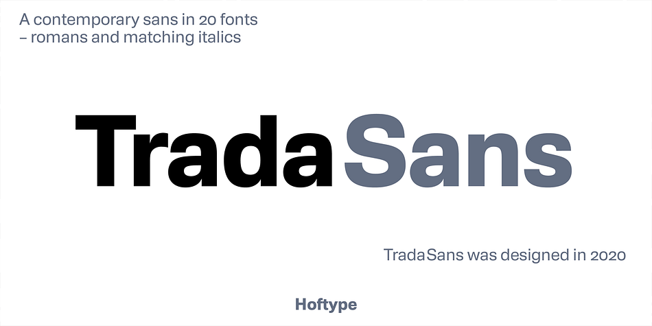 Trada Sans Light family preview