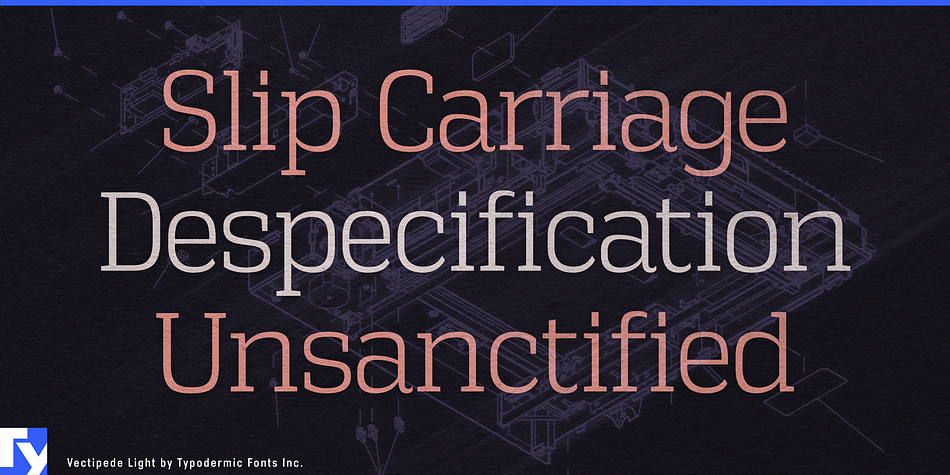 Vectipede ExtraLight Italic family specimen 2