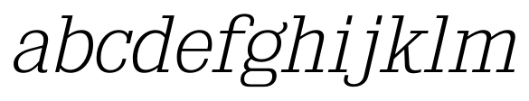 Kingsbridge Extra Light Italic abcdefghijklm