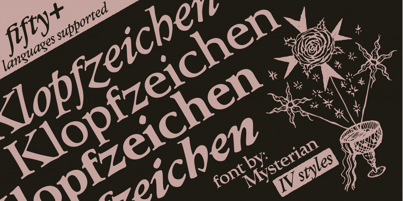 Klopfzeichen Extra Bold font specimen