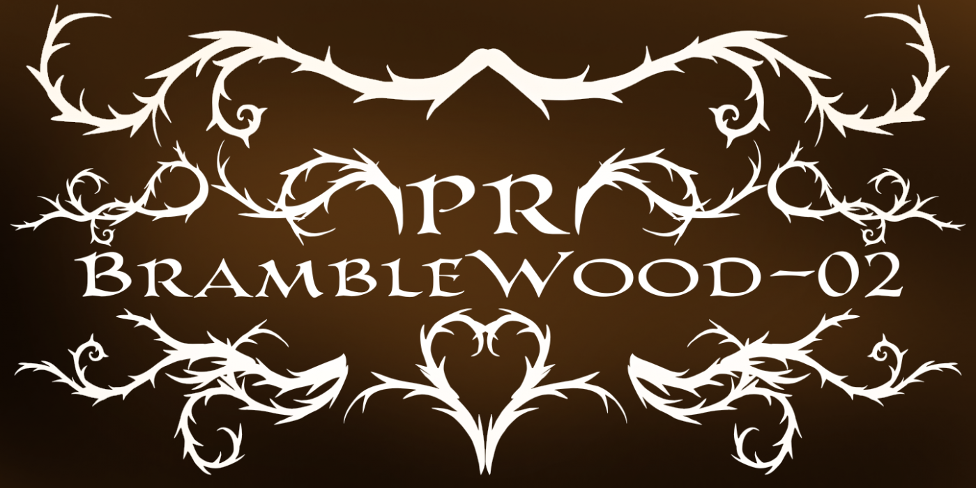 PR Bramble Wood 2 PR-BrambleWood-02 Regular font specimen