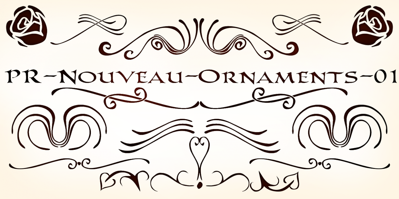 PR Nouveau Ornaments 01 PR-Nouveau-Ornaments-01 Regular font specimen