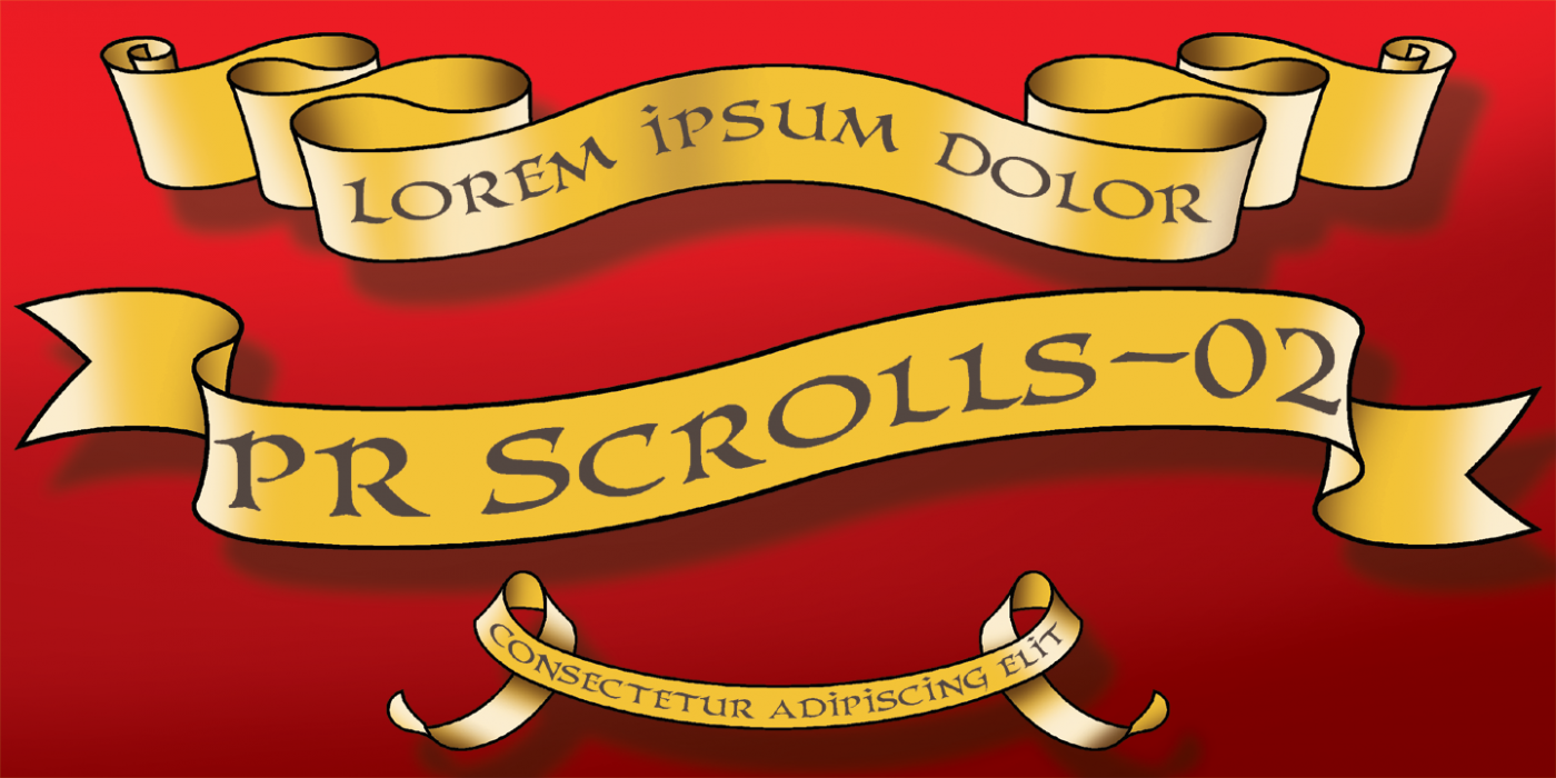 PR Scrolls 02 PR-Scrolls-02 Regular font specimen