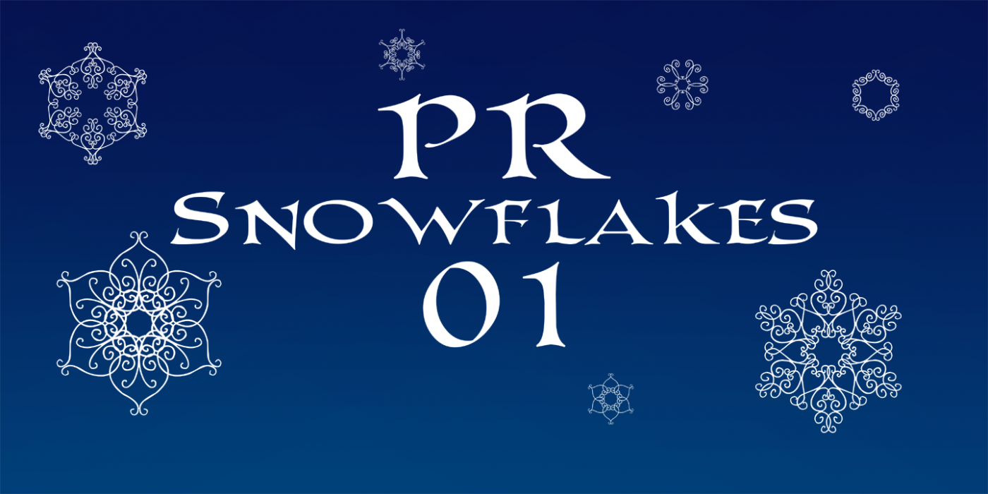 PR Snowflakes 01 PR-Snowflakes-01 Regular font specimen