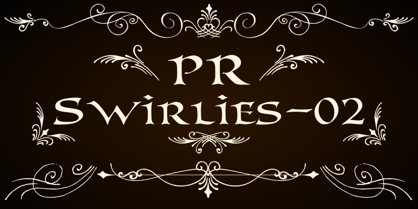 PR Swirlies 02 PR-Swirlies-02 Regular font specimen