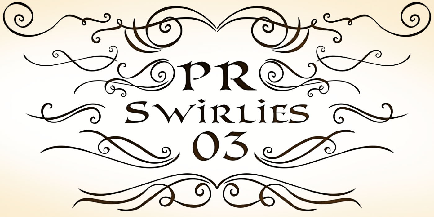 PR Swirlies 03 PR-Swirlies-03 Regular font specimen