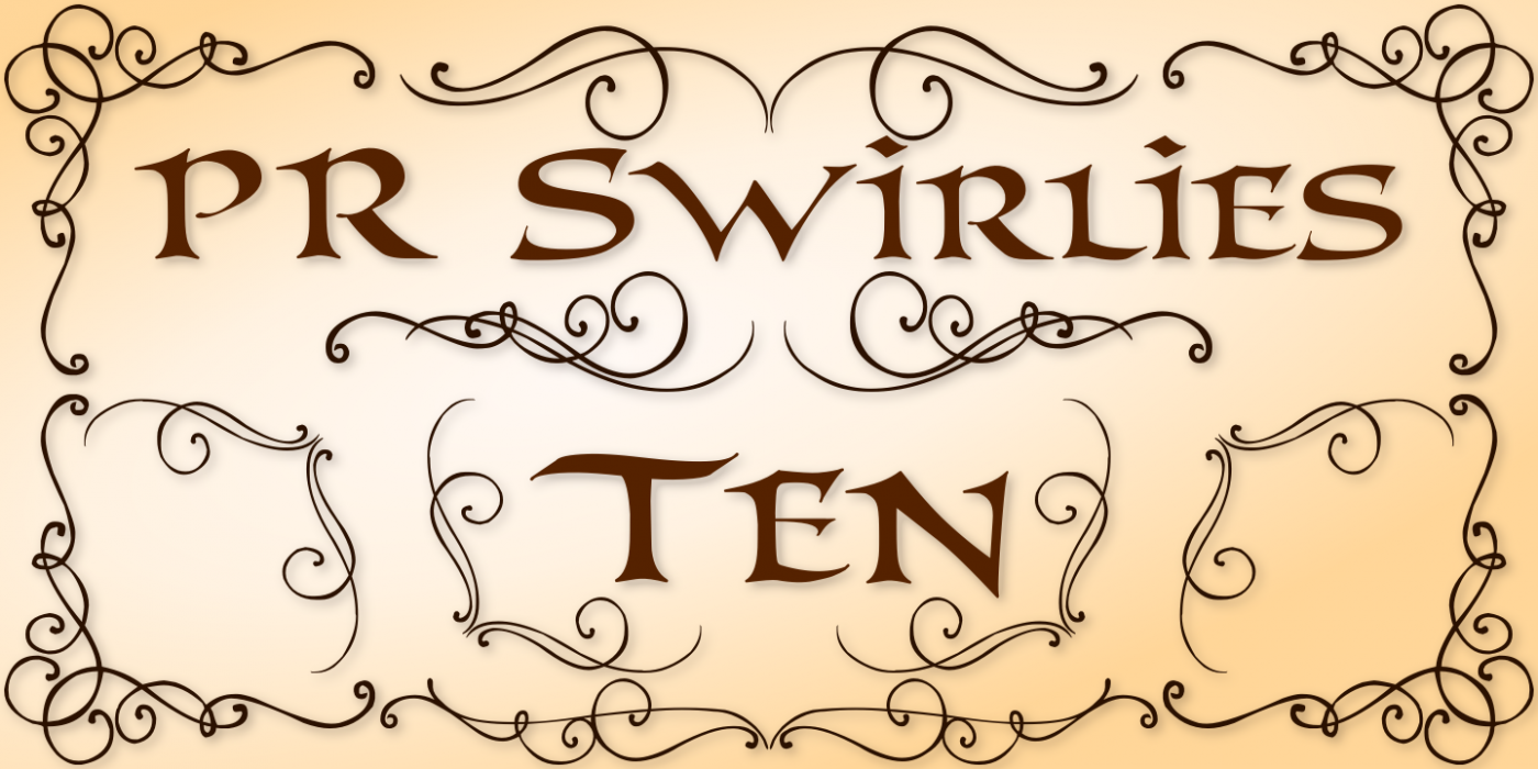 PR Swirlies 10 PR-Swirlies-10 Regular font specimen