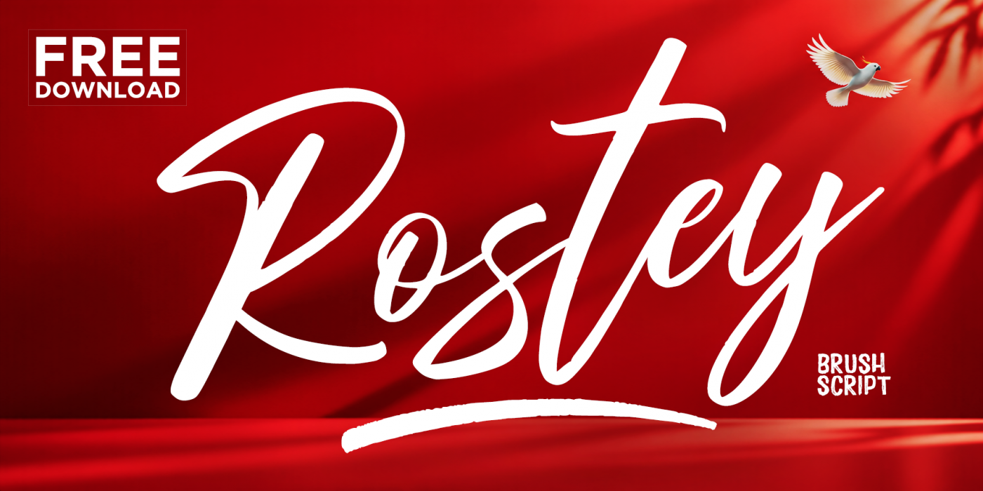Rostey. FREE Rostey Regular font specimen