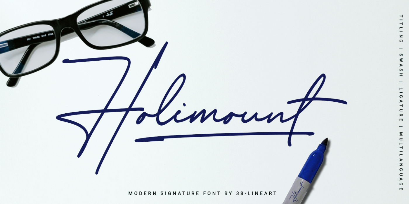 Holimount Swash font specimen