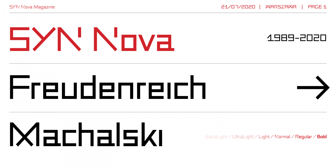 SYN Nova Complete Family font specimen