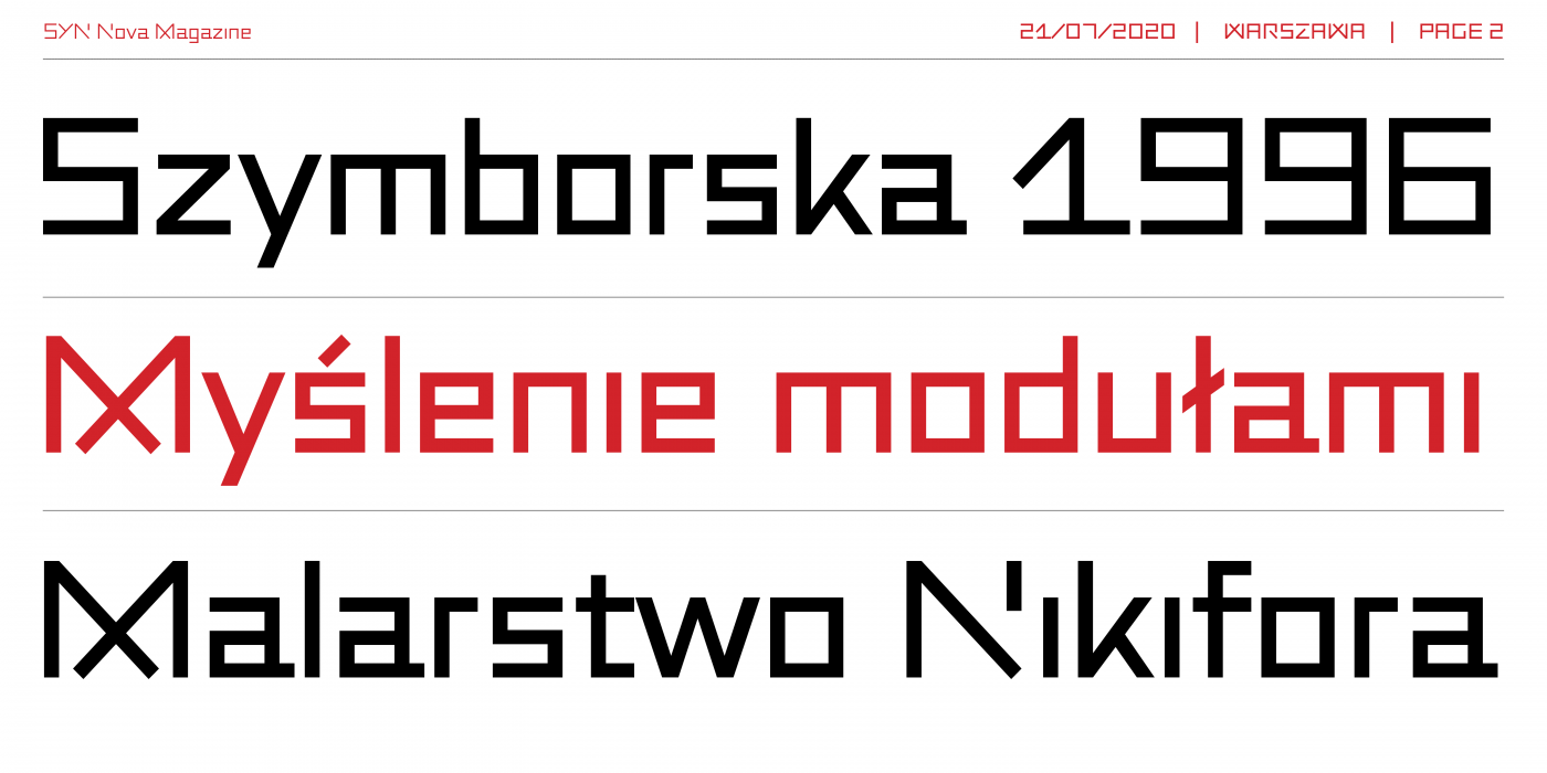 SYN Nova Complete Family character specimen 2