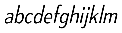 Mesmerize SemiCondensed Light Italic abcdefghijklm