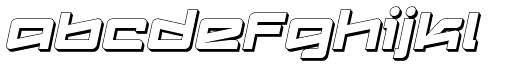 Logofontik Extruded 4F Italic abcdefghijklm